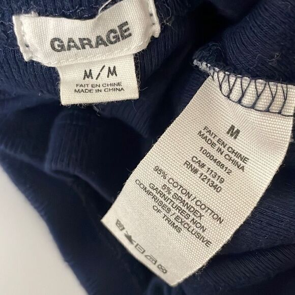 Garage Navy Blue Half Zip Cropped Sweatshirt M - Picture 6 of 7